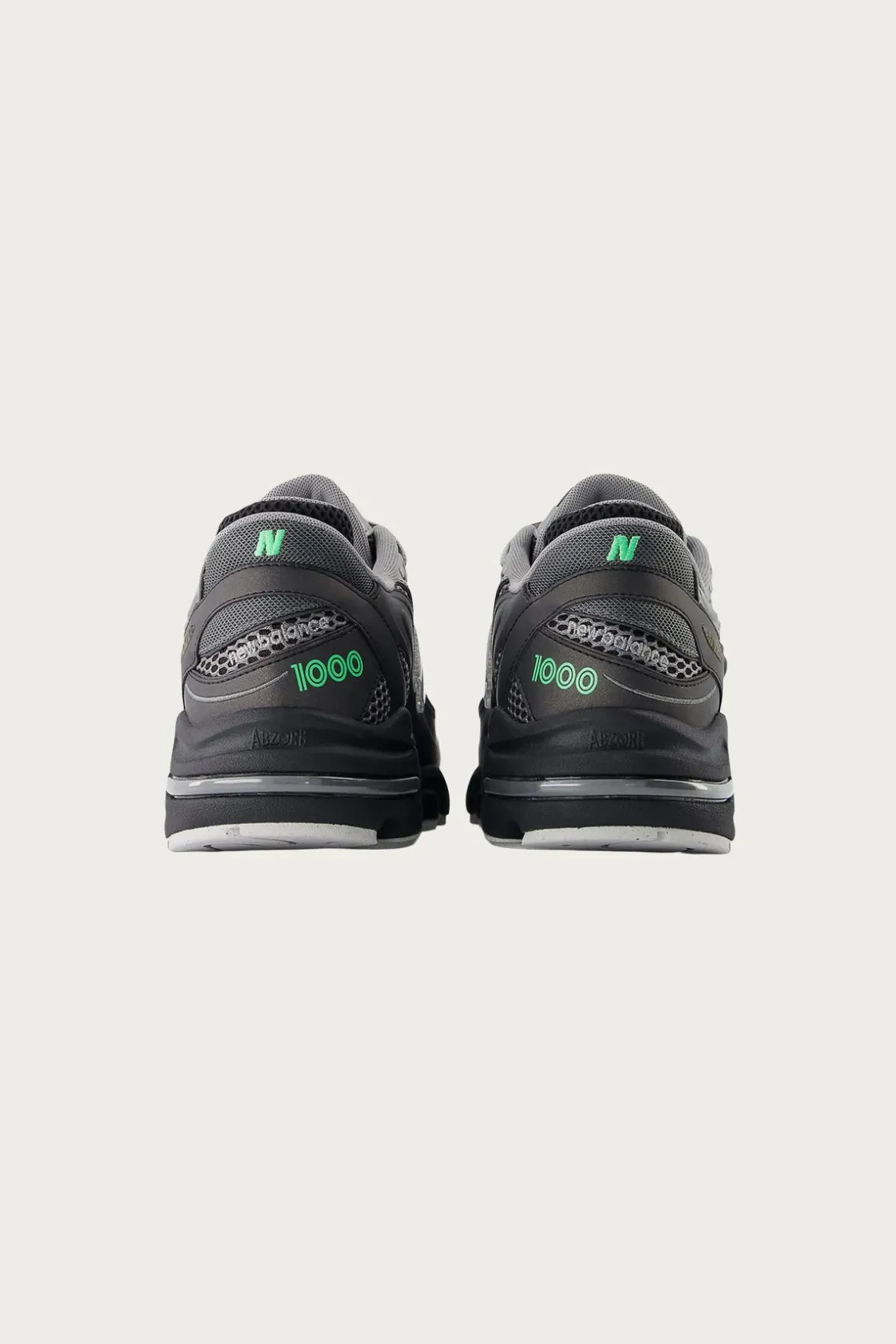 Footwear<New Balance 1000 - Black/Dark Silver Metallic/Lime Leaf