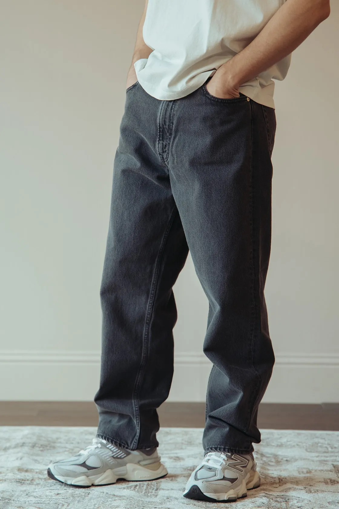 Denim<orSlow 101 Dad's Fit Denim - Black Denim Stone