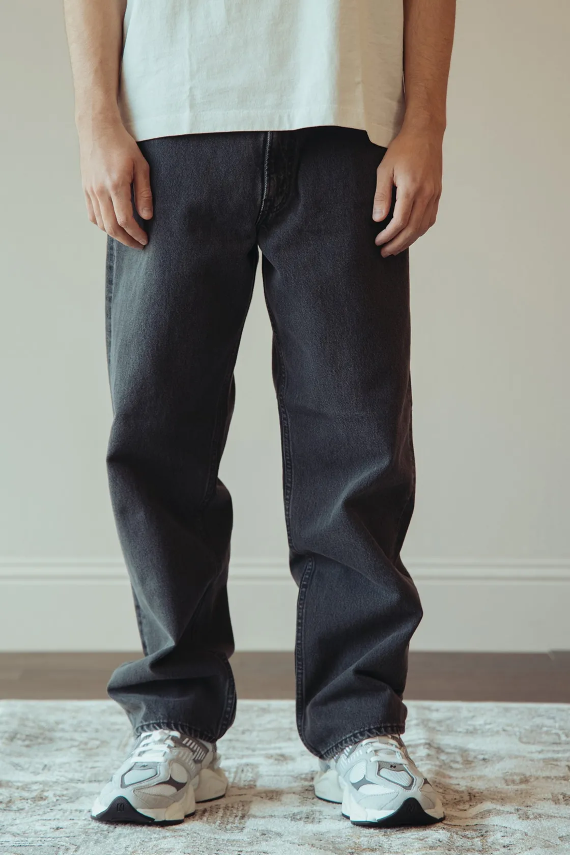 Denim<orSlow 101 Dad's Fit Denim - Black Denim Stone