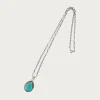 Accessories<North Works 10¢ Teardrop Wire Rim Turquoise Pendant Necklace