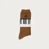 Accessories<Kapital 84 Yarns PIANO Embroidery Socks - Brown