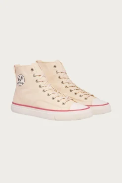 Footwear<P.F. Flyers All-American Hi - Antique White/Crimson