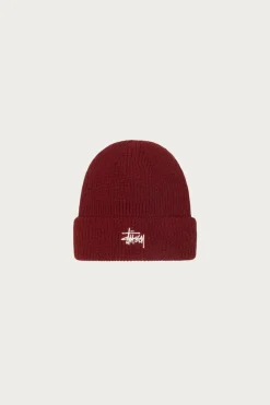 Accessories<Stüssy Basic Cuff Beanie - Dark Red