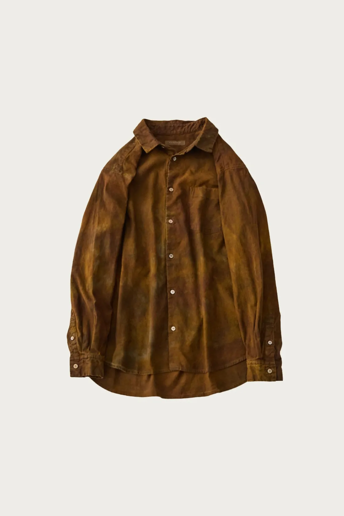 Shirts<CONFECT Brushed Uneven Dyed Regular Collar Shirt - Brown