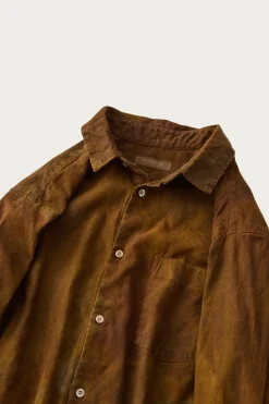 Shirts<CONFECT Brushed Uneven Dyed Regular Collar Shirt - Brown