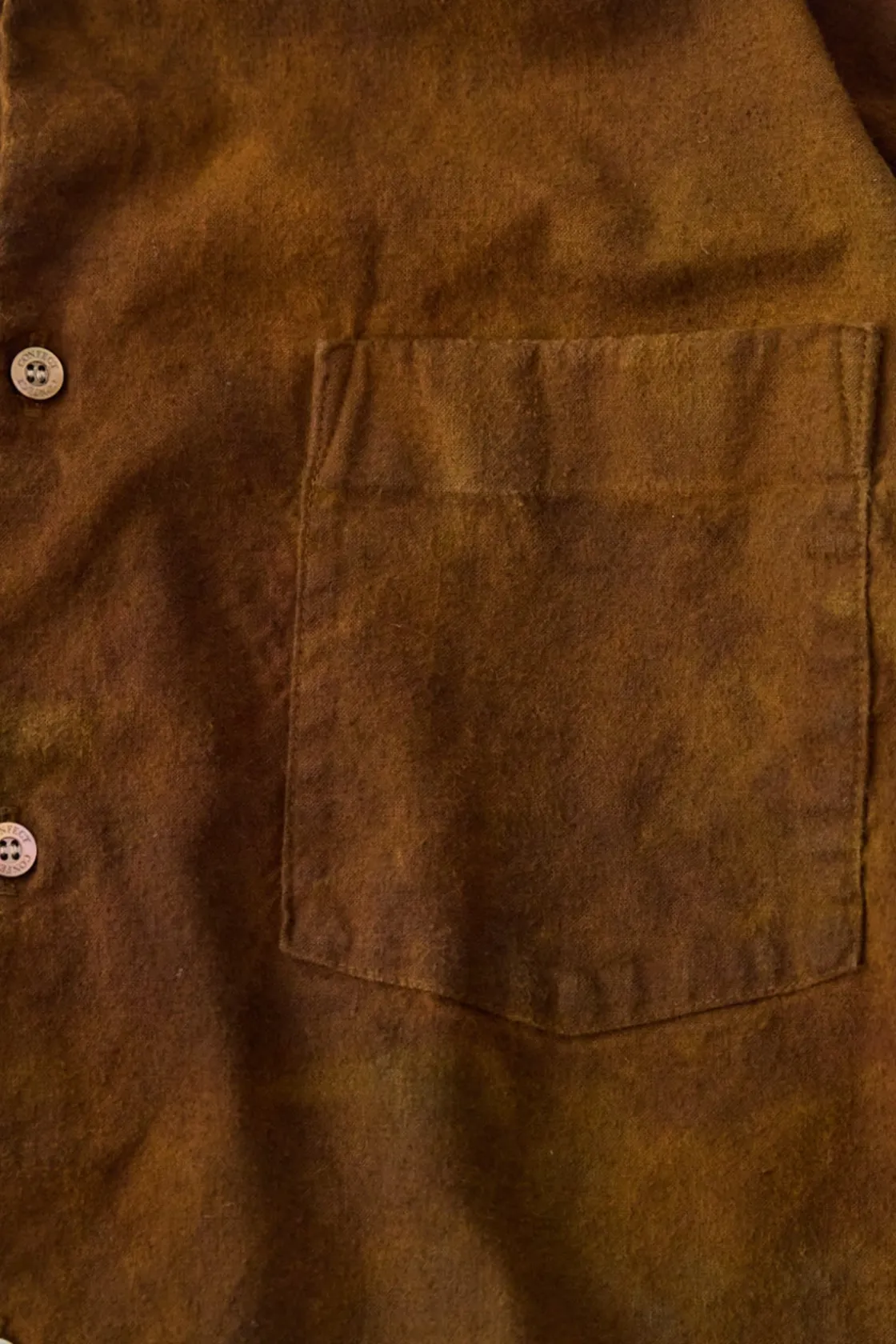 Shirts<CONFECT Brushed Uneven Dyed Regular Collar Shirt - Brown