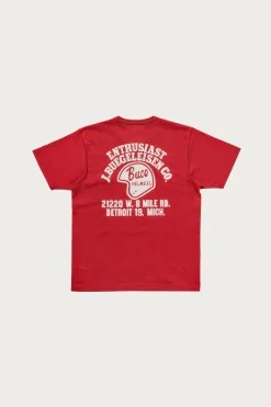 Tees And Sweats<The Real McCoys Buco Tee/Enthusiast - Red