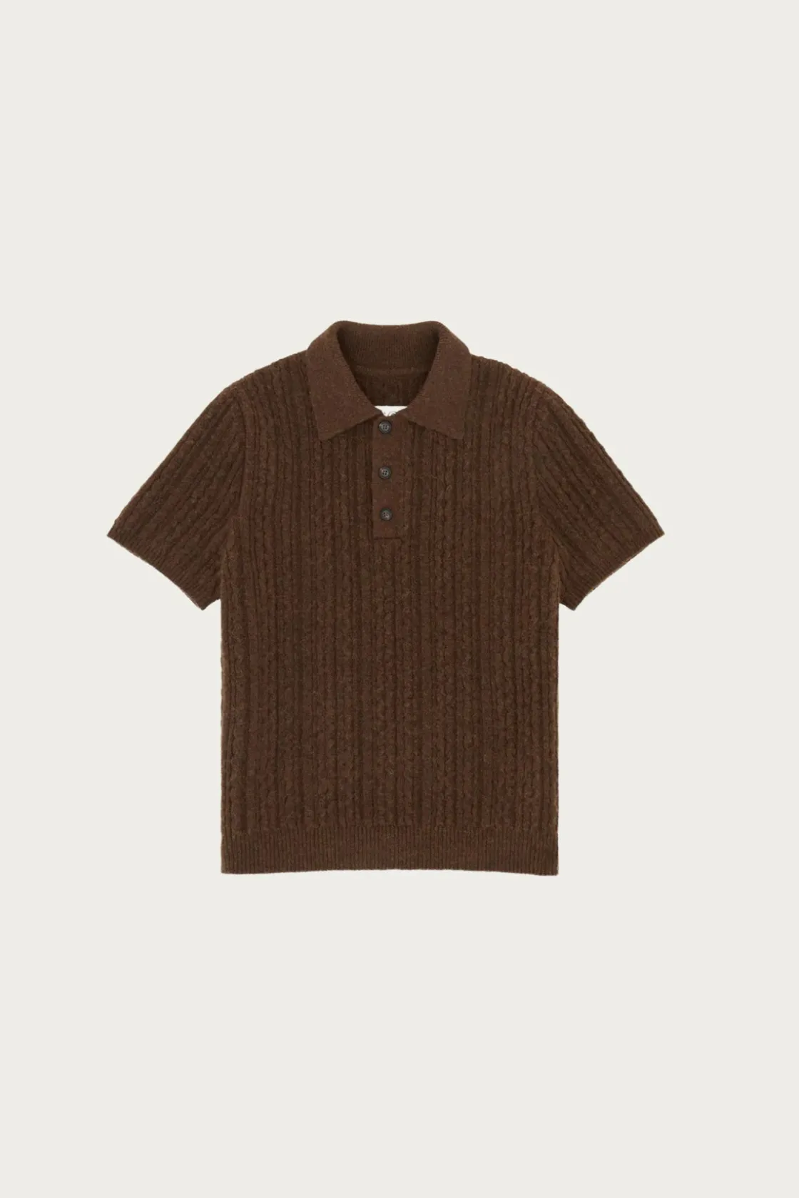 Shirts<MM6 Maison Margiela Cable Knit Polo - Deep Brown