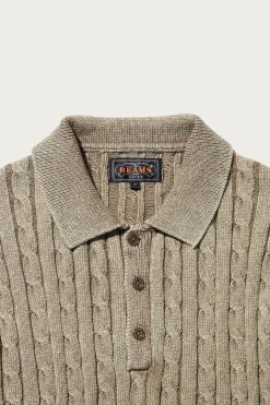 Shirts<Beams Plus Cable Polo Pigment Dyed Yarn - Beige