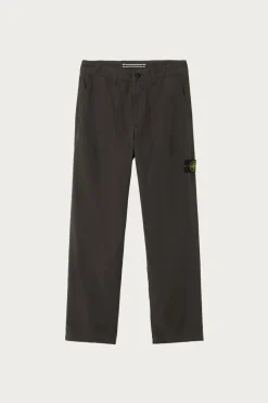 Pants<Stone Island Canvas Weave Cotton Trousers - Lead Grey