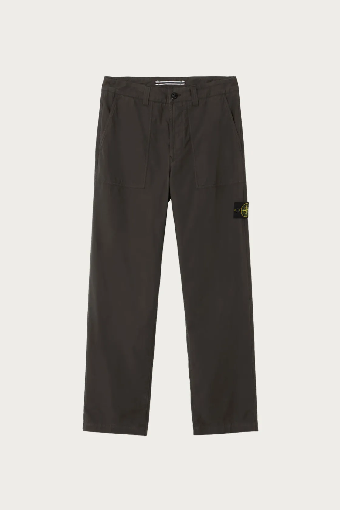 Pants<Stone Island Canvas Weave Cotton Trousers - Lead Grey