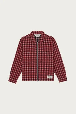 Shirts<Brain Dead Check Mate Flannel Zip Shirt - Black/Multi