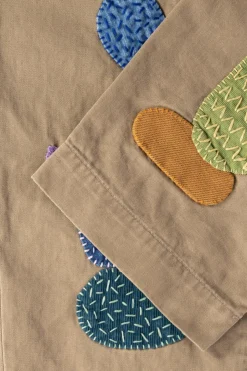 Pants<Kapital Chino High Waisted NIME Pants (CACTUS Embroidery) - Beige