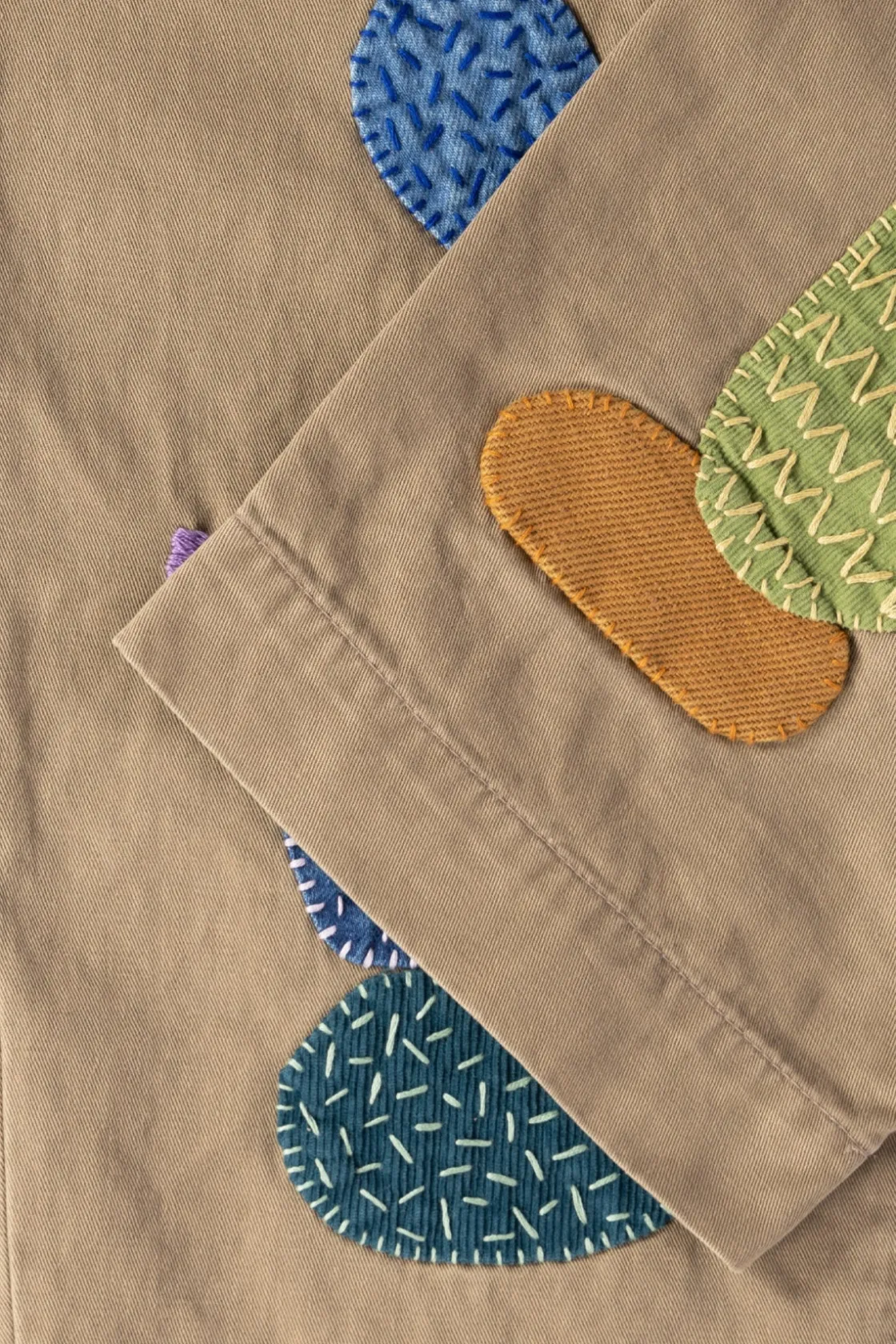Pants<Kapital Chino High Waisted NIME Pants (CACTUS Embroidery) - Beige