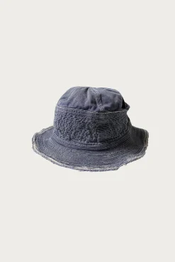 Accessories<Kapital Chino THE OLD MAN AND THE SEA HAT (CRASH REMAKE) - Navy