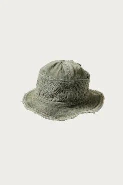 Accessories<Kapital Chino THE OLD MAN AND THE SEA HAT (CRASH REMAKE) - Khaki