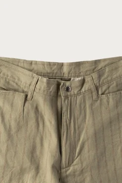 Pants<Kapital Cotton Linen GIBSON Stripe 5P FRISKO - Light Green