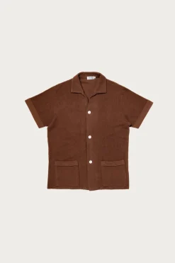 Shirts<The Real McCoys Cotton Pile Beach Shirt - Brown