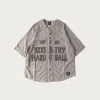 Shirts<Kapital Cotton Wool GREAT KOUNTRY Baseball Shirt (KOUNTRY DREAM CATCH Remake) - Light Grey