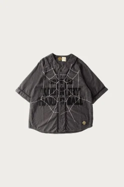 Shirts<Kapital Cotton Wool GREAT KOUNTRY Baseball Shirt (KOUNTRY DREAM CATCH Remake) - Dark Grey