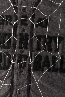 Shirts<Kapital Cotton Wool GREAT KOUNTRY Baseball Shirt (KOUNTRY DREAM CATCH Remake) - Dark Grey