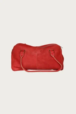 Accessories<Kapital Crack Leather FARGO Bag (BONE PALM) - Red