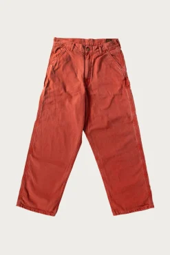 Pants<orSlow Dad's Fit Oxford Painter Pants - Red