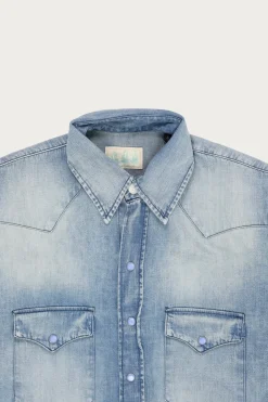 Shirts<Wythe Denim Pearlsnap Shirt - Washed Indigo