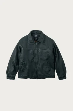 Coats, Jackets, And Vests<FrizmWORKS Destroyed Cowhide Leather Jacket - Washed Olive