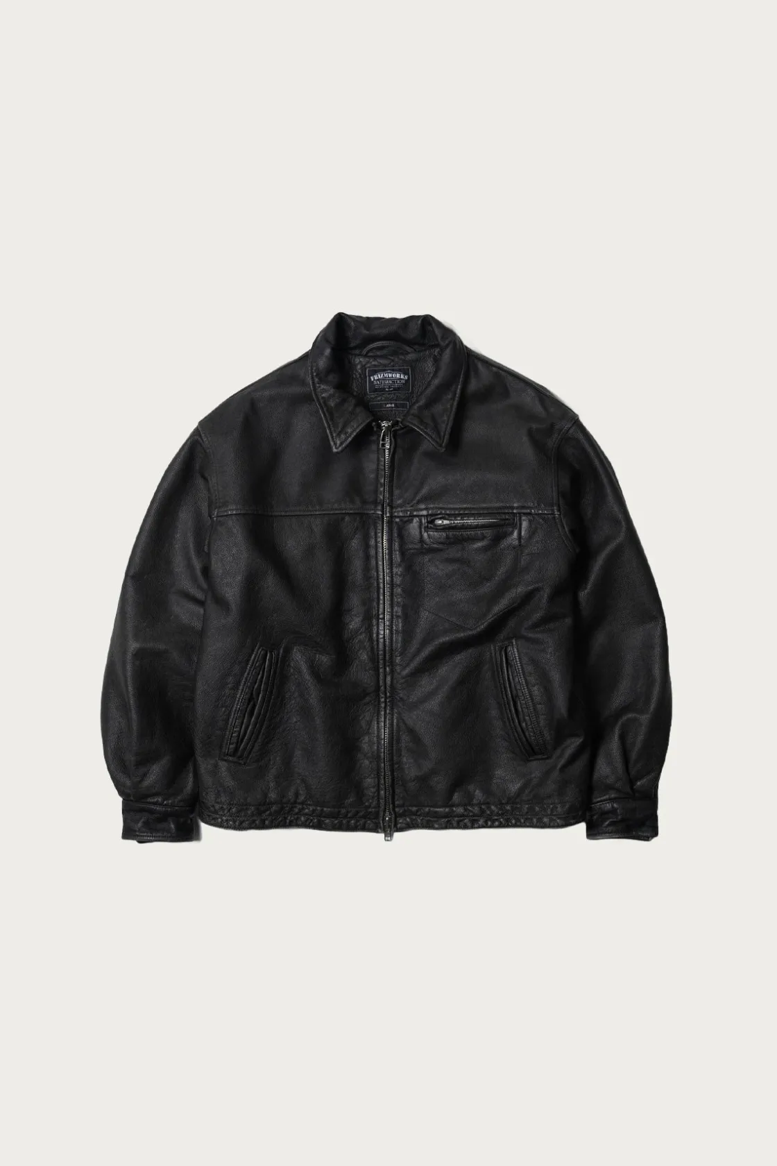 Coats, Jackets, And Vests<FrizmWORKS Destroyed Cowhide Leather Jacket - Washed Black