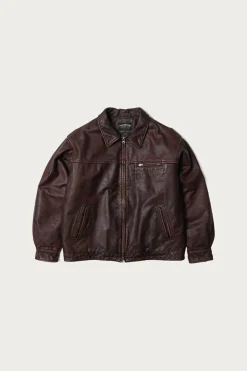 Coats, Jackets, And Vests<FrizmWORKS Destroyed Cowhide Leather Jacket - Washed Brown