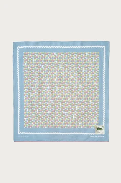 Accessories<Kapital Fastcolor Selvedge Bandanna (SKULL & FLOWER) - Sax