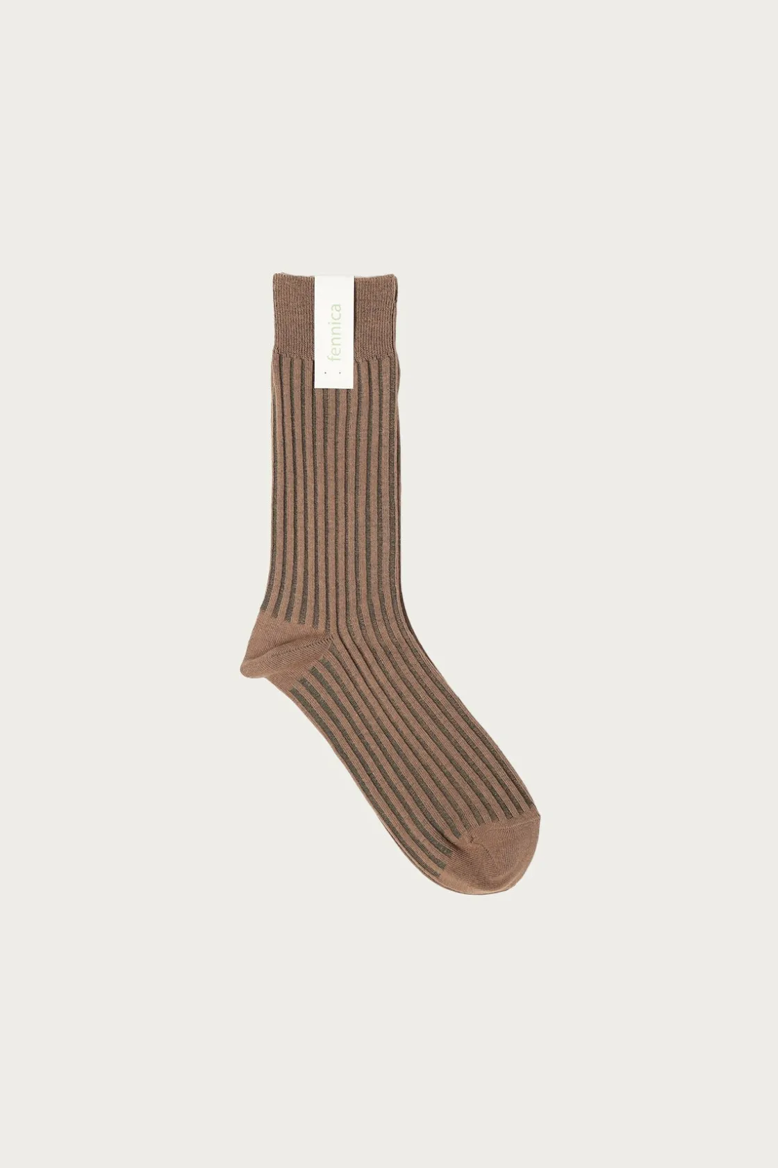 Accessories<Beams Japan fennica Rib Socks - Cafe/Moss Green