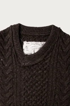 Sweaters<Camiel Fortgens Frankenstein Cable Knit - Natural Brown Glitter