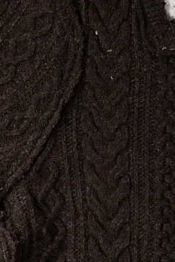Sweaters<Camiel Fortgens Frankenstein Cable Knit - Natural Brown Glitter