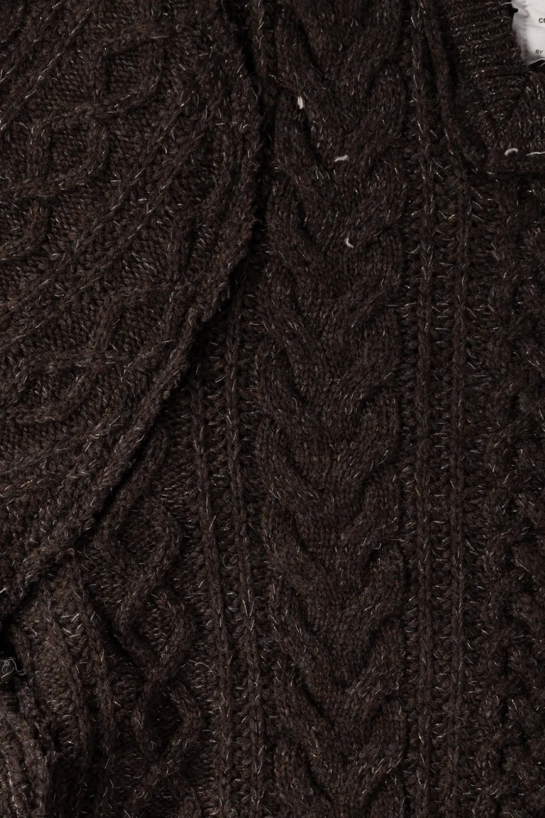 Sweaters<Camiel Fortgens Frankenstein Cable Knit - Natural Brown Glitter