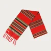 Accessories<Kapital Fringe Stole (PECOS Stripe) - Red