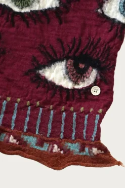 Accessories<Kapital Fulling Wool Blanket SPEAKEASY (Colorful) - Wine