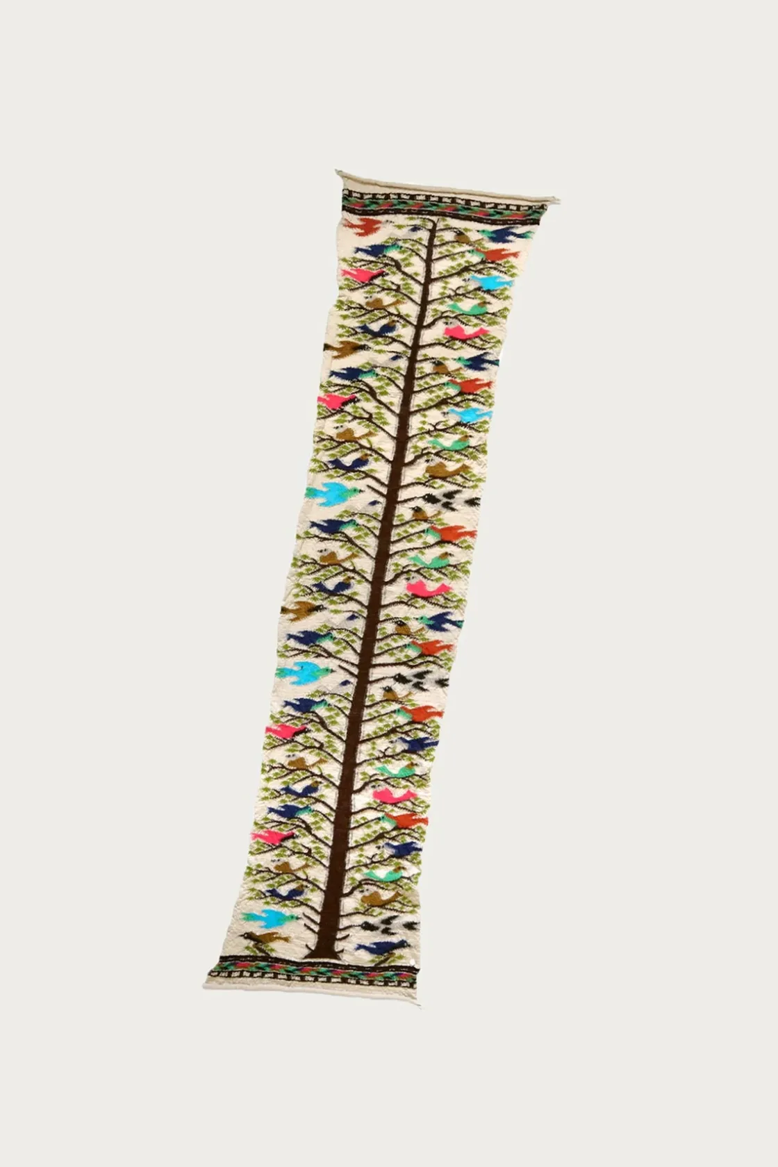 Accessories<Kapital Fulling Wool HAPPY Scarf BIRD TREE - Beige