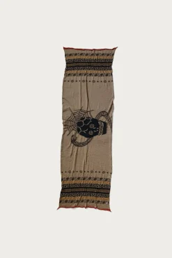 Accessories<Kapital Fulling Wool Scarf COPTIC SKULL - Beige
