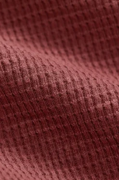 Tees And Sweats<RRL Garment-Dyed Waffle-Knit Henley Shirt - Wine