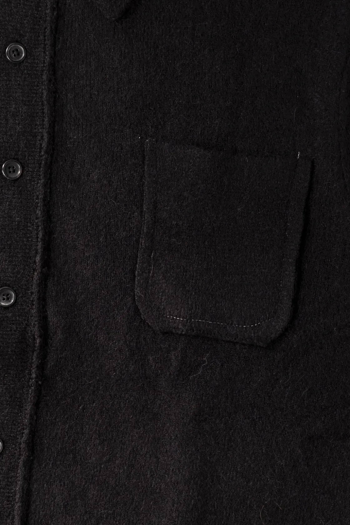 Sweaters<Camiel Fortgens Hairy Cardigan - Black Alpaca Wool