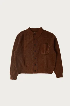 Sweaters<Camiel Fortgens Hairy Cardigan - Brown Mohair Wool