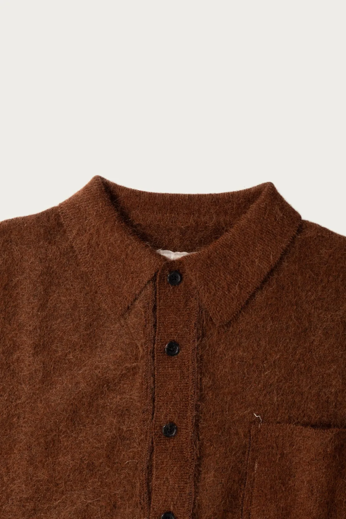 Sweaters<Camiel Fortgens Hairy Cardigan - Brown Mohair Wool