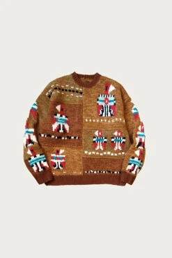 Sweaters<Kapital Hand Knit STD Cowichan Crew Sweater - Gold