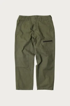 Pants<FrizmWORKS Heavy Canvas Destroyed Double Knee Pants - Olive
