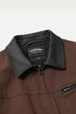 Coats, Jackets, And Vests<FrizmWORKS Heavy Canvas Destroyed Work Jacket - Brown