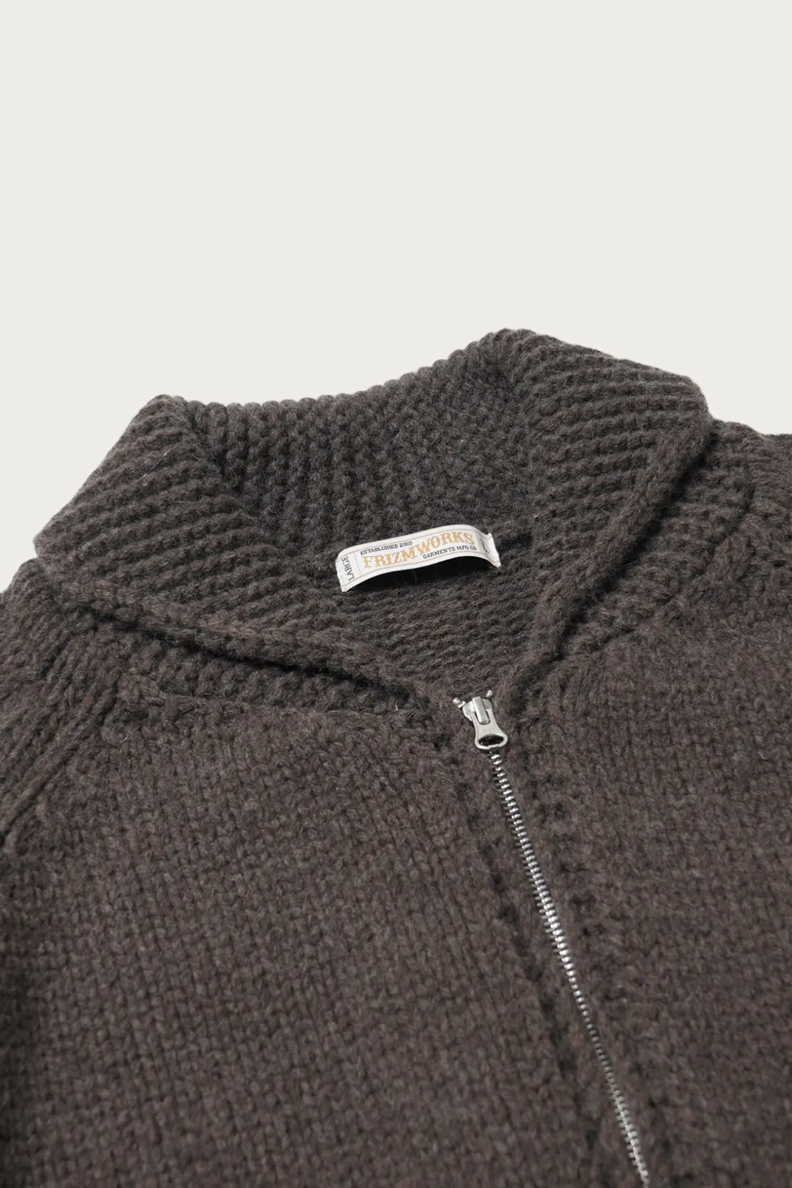 Sweaters<FrizmWORKS Heavy Cowichan Zipup Cardigan - Sephia