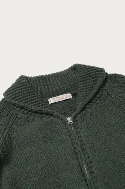 Sweaters<FrizmWORKS Heavy Cowichan Zipup Cardigan - Forest Green