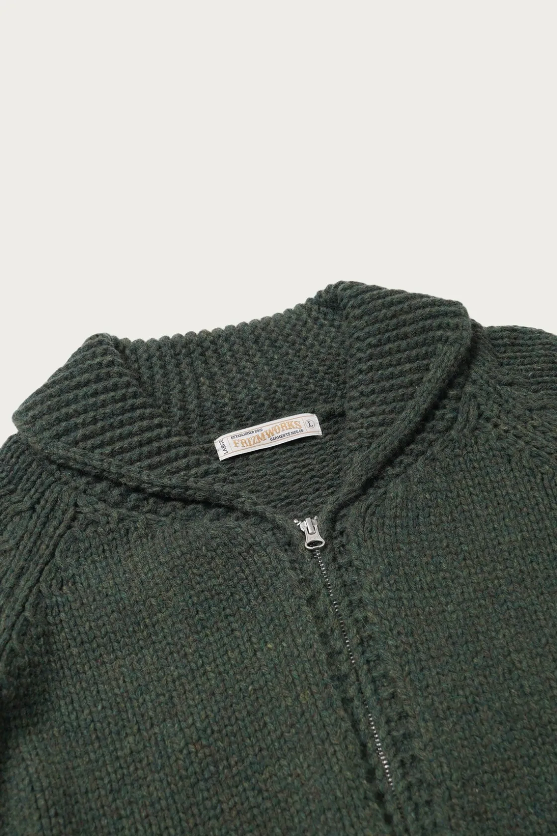 Sweaters<FrizmWORKS Heavy Cowichan Zipup Cardigan - Forest Green